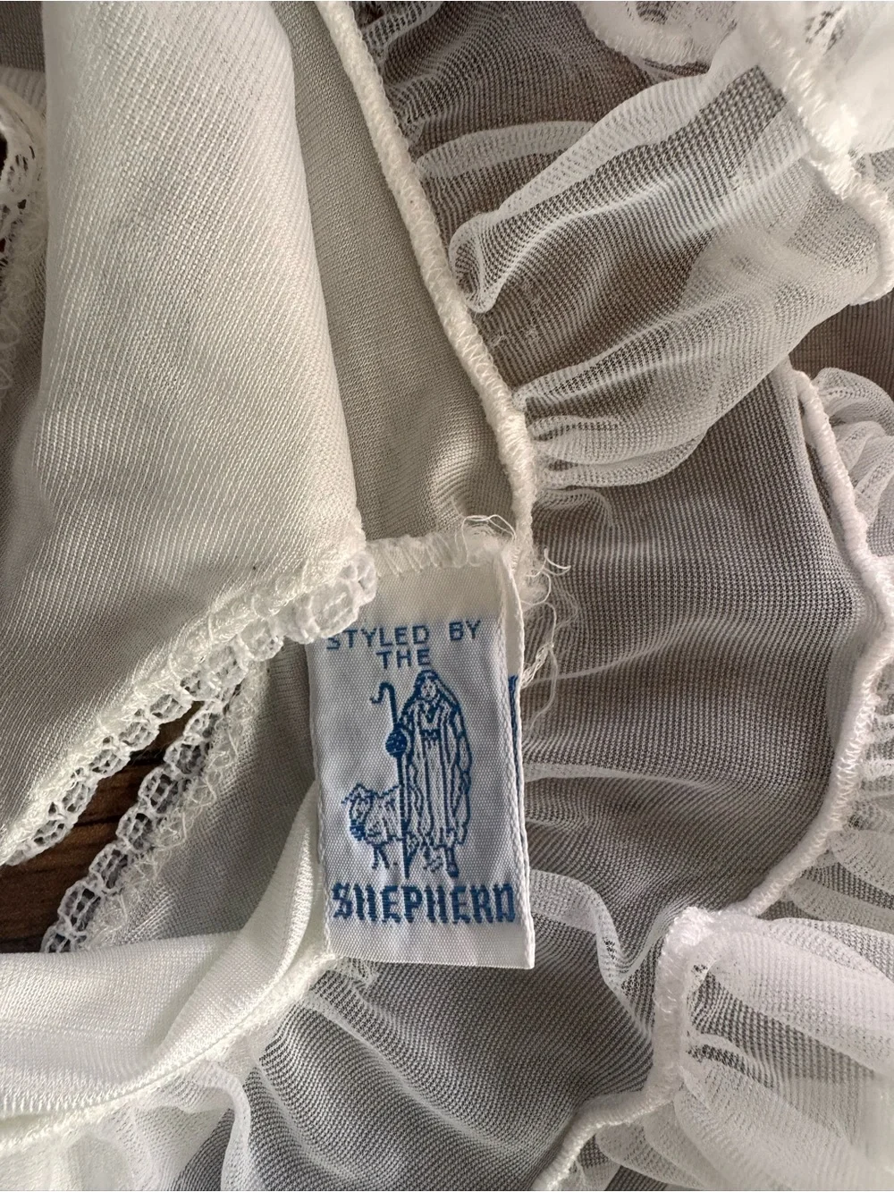White Ruffled Tulle Baby UnderDress - Classic Infant Dress Vintage